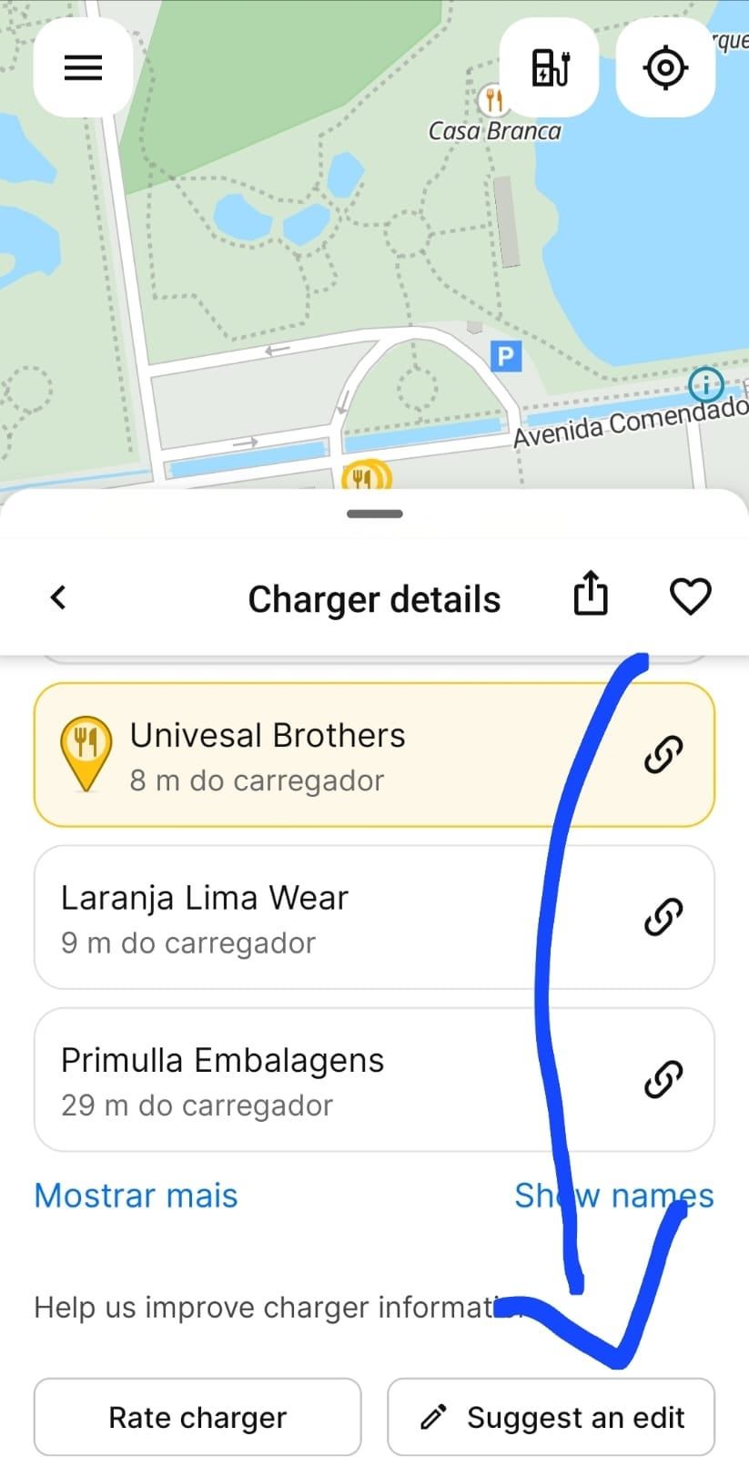 r/abetterrouteplanner - Adicionar / Editar Ponto de Carregamento CCS2